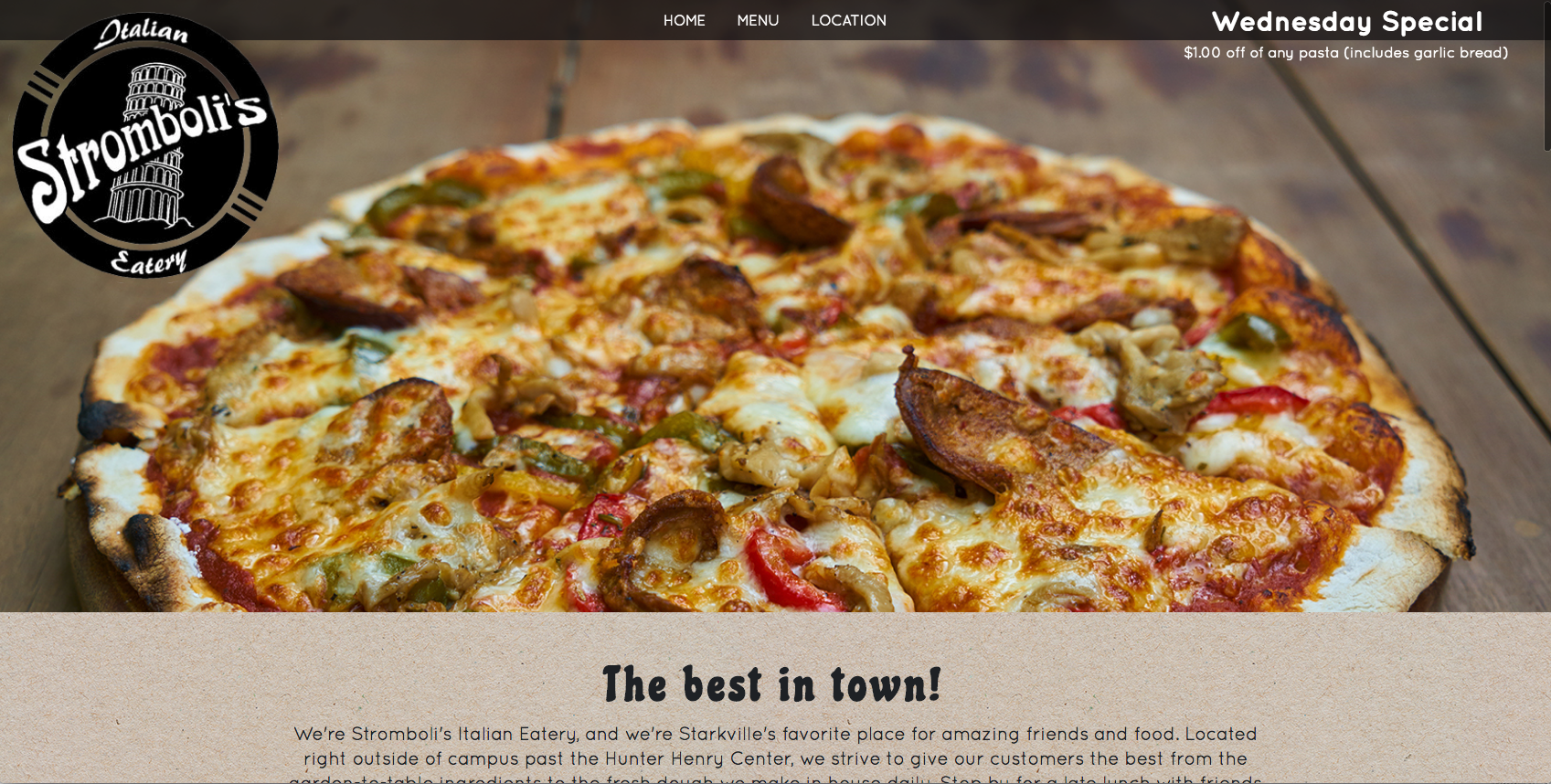 Stromboli's Mock Redesign